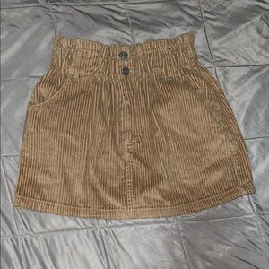 Forever 21 Tan Corduroy Paperbag Waist Mini Skirt — Size S